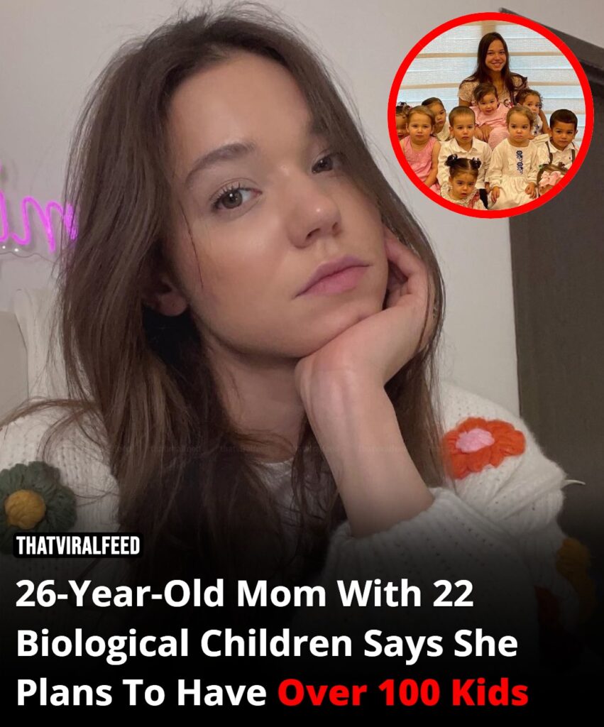A Russian mother with 22 biological children plans to raise more than 100 children.