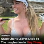 Grace Charis stuns fans with daring thong bikini look.