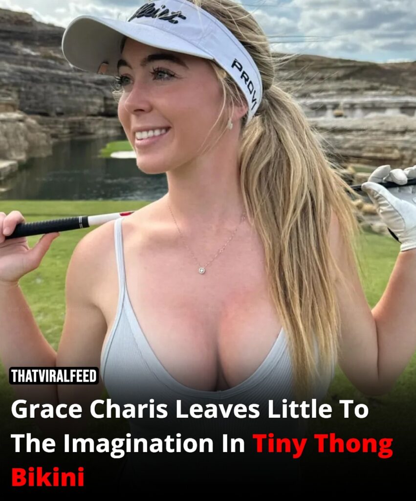 Grace Charis stuns fans with daring thong bikini look.
