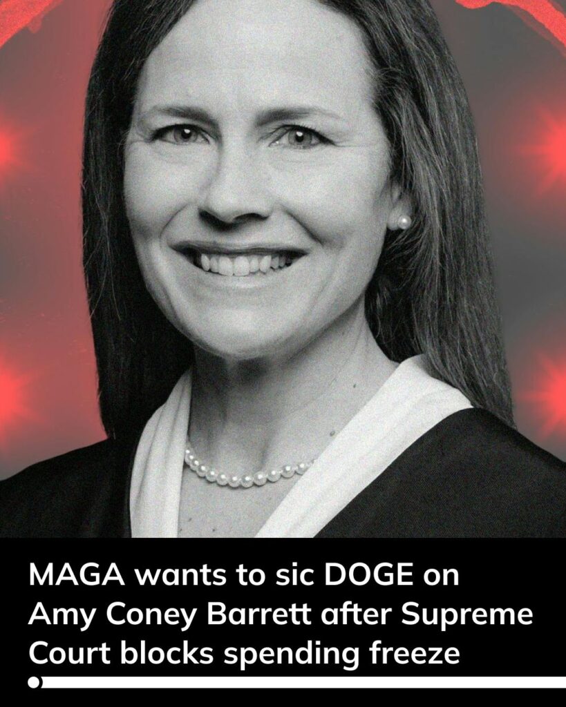 MAGA supporters want to ‘Sic DOGE’ on Amy Coney Barrett when the Supreme Court blocks the spending freeze.