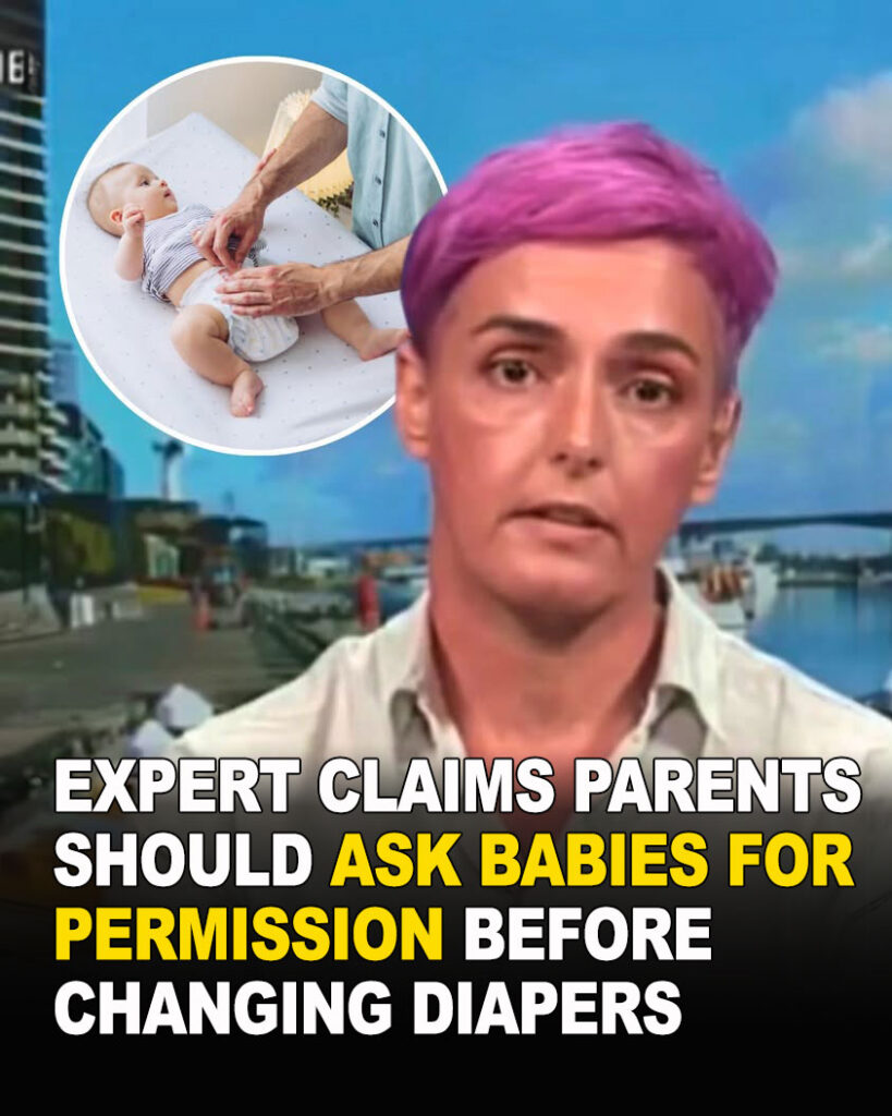 Childcare chain sparks debate by urging parents to ask babies for consent before changing nappy.