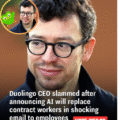 Duolingo CEO slammed after announcing AI will replace contract workers in shocking email to employees
